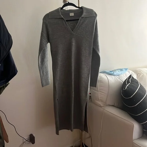 abercrombie grey dress Abercrombie & Fitch check blazer dress in dark gray